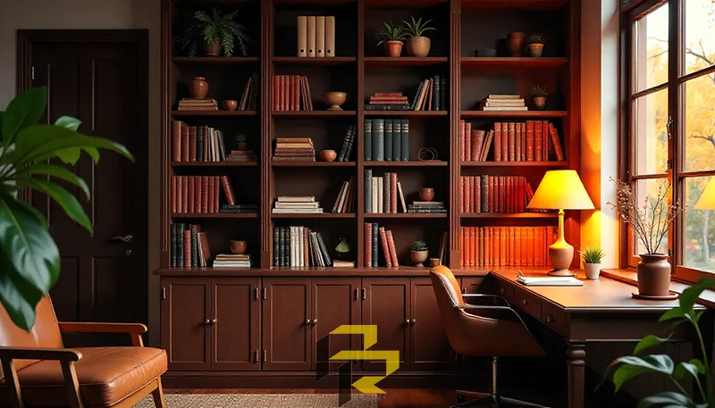 11 ایده چیدمان کتابخانه - انواع قفسه بندی کتابخانه (راهنمای جامع) 4 چیدمان کتابخانه در منزل